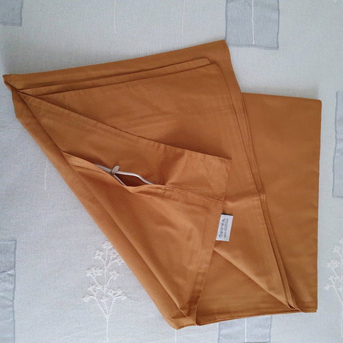 Das Home single bed sheet set and duvet cover cotton satin gold mustard new