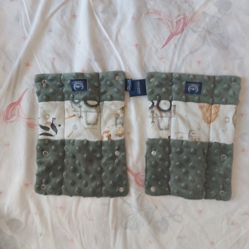 La Millou ABC Farm Velvet Khaki stroller and car seat shoulder pads