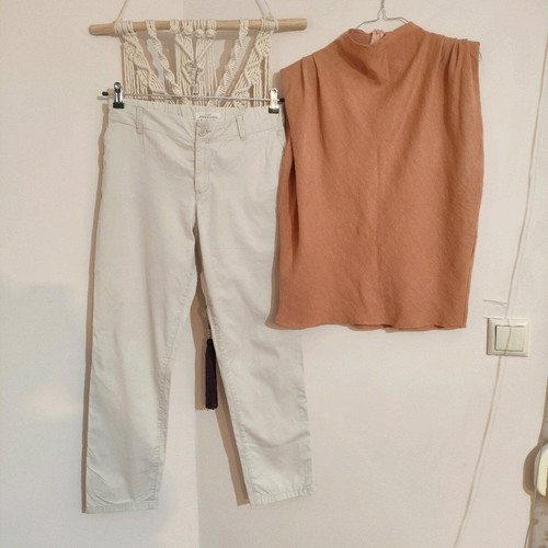 Set of pants and top like new, summer, beige and orange
