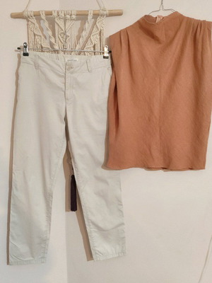 Set of pants and top like new, summer, beige and orange