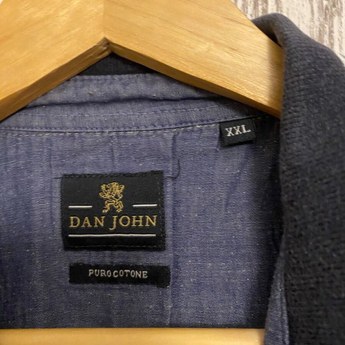 Dan John cotton polo shirt XXL in very good condition, taupe with navy details
