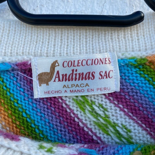 Poncho made of alpaca wool like new, multicolor, one size