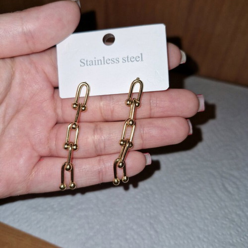 Stainless steel screw earrings new, gold color