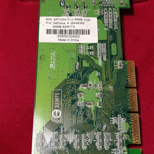 NVIDIA GeForce4 MX440 graphics card used, 64MB, AGP interface