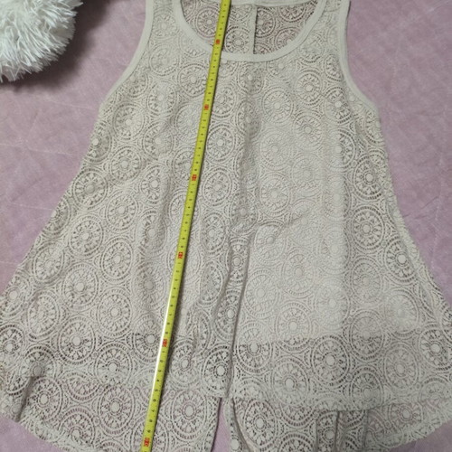 Blouse like new with coral buttons, beige, sizes S and M