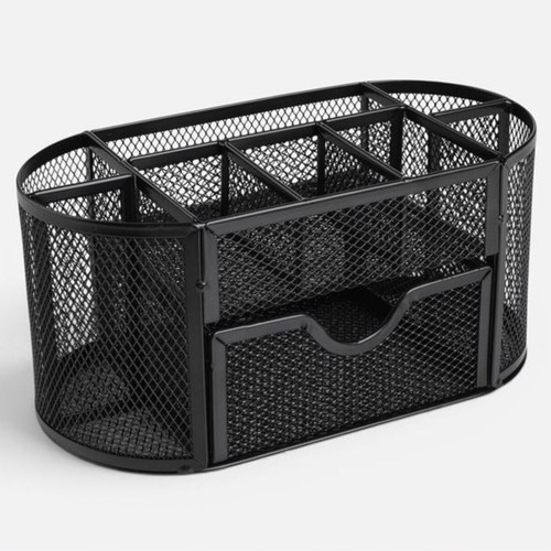 Metal Mesh Desk Organizer with 9 Compartments, New