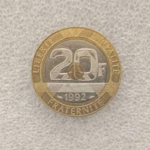 France 1992 20 Francs bimetallic coin Mont Saint-Michel