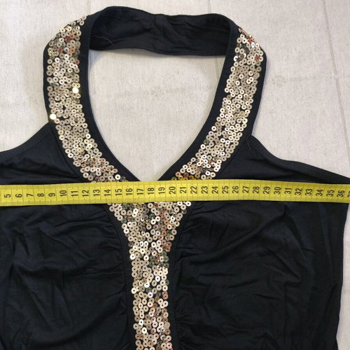 Te quiero evening blouse size 1 used, black with gold details