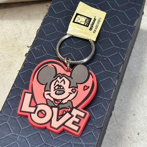 Disney Minnie Mouse Love keychain used, Applause PVC
