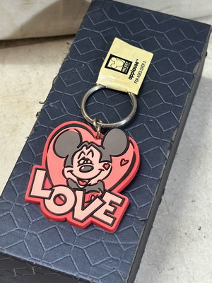 Disney Minnie Mouse Love keychain used, Applause PVC