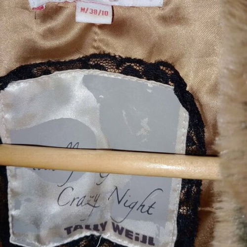 Tally Weil synthetic fur used, beige and black, size Medium