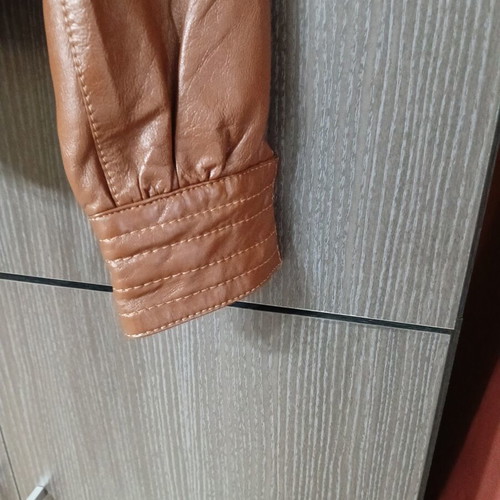 Vero Moda leather jacket like new, brown, with buttons and belt