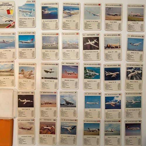 Yper Atou Modern Airplanes Card Game used, vintage Greek Mika
