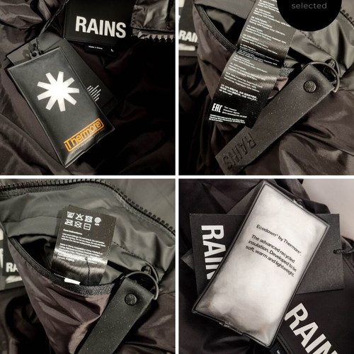 Rains Alta Long Puffer Jacket new, size L, black