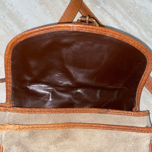 Vintage leather suede crossbody bag used