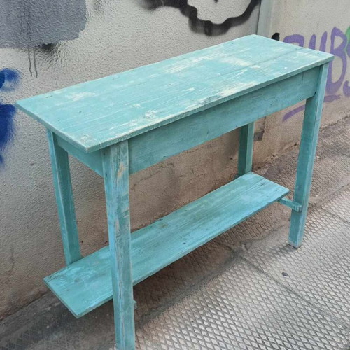 Πάγκος λαϊκή κονσόλα μεταχειρισμένη από μασίφ ξυλεία με παλιά πατίνα