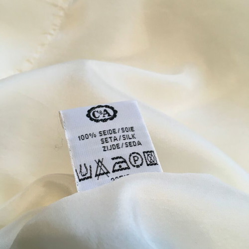 Avanti 100% silk shirt XL, white-ecru
