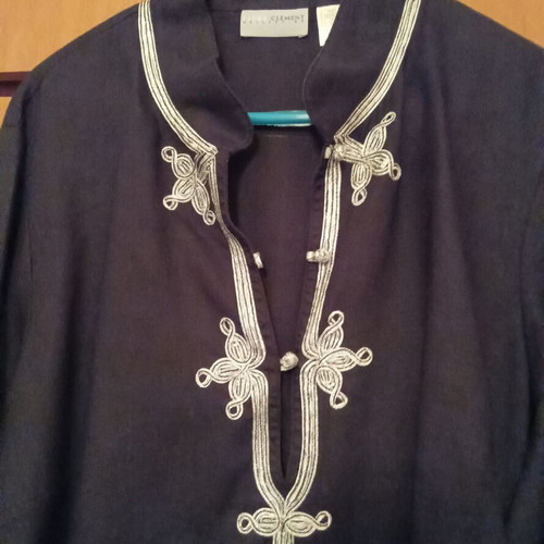Black linen shirt with silver details La Redoute Collections new