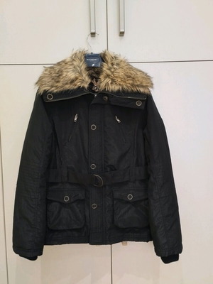 Winter women's jacket new, black and brown with fur
