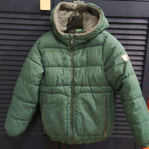 Benetton Kids Winter Jacket Size 140 Used, Green