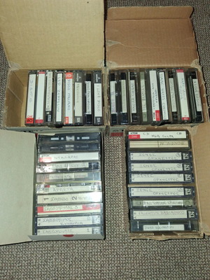Collection of 36 used audio cassette tapes, Greek and foreign music, pack