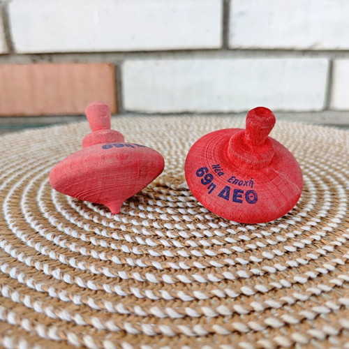 Wooden spinning tops used from 69th Thessaloniki International Fair 2004