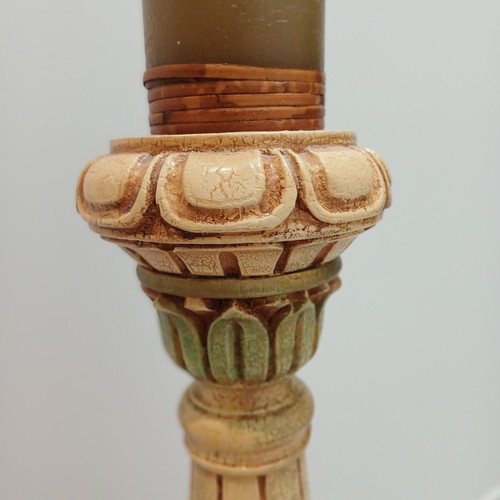 Candle holder set used, two floor-standing, heights 90cm and 62cm