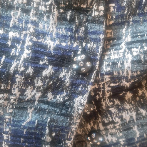 Mia jacket like new with velvet sides, black and blue