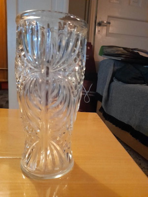 Vintage vase with carving used