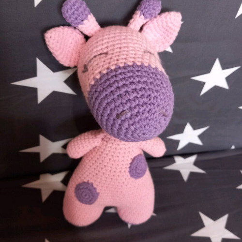 Crocheted giraffe doll 25 cm new