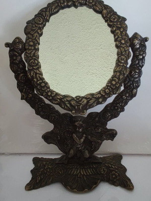 Vintage ornate bronze mirror 1960, like new