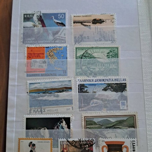 Greek Stamp Collection Album used, approx. 80 pieces