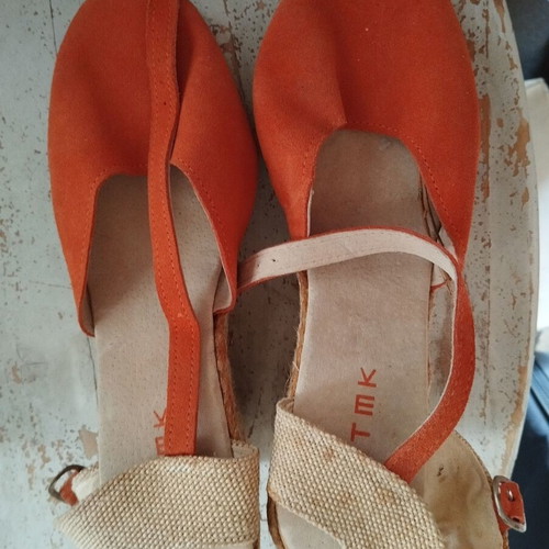 Espadrilles orange with heel new