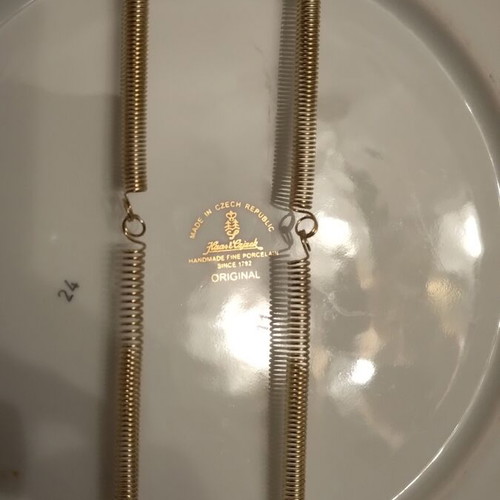 Vintage decorative wall plate 24 gold, like new, 25 cm diameter