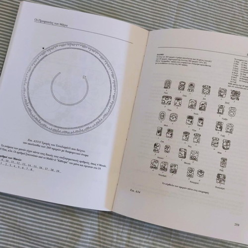The Prophecies of the Maya book used, Greek language