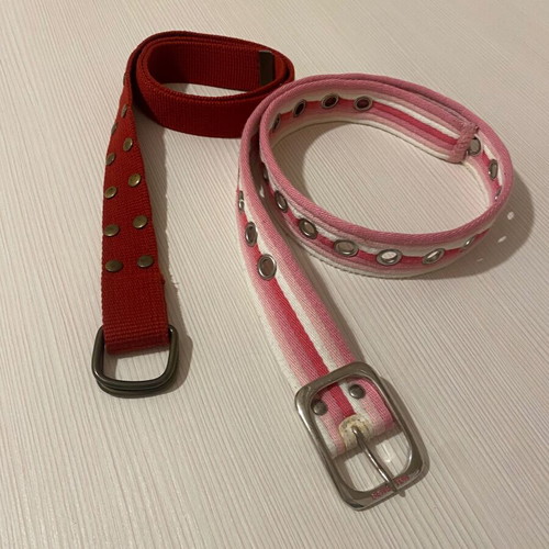 Benetton and next adjustable children's belts used, red and pink