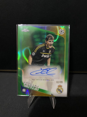 Iker Casillas Topps Chrome κάρτα με αυτόγραφο σαν καινούργιο, Real Madrid legends