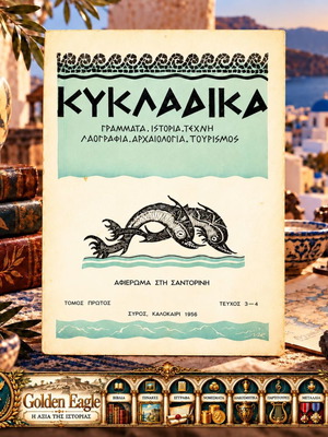 ΚΥΚΛΑΔΙΚΑ 1956 περιοδικό, τεύχος 3-4 με αφιέρωμα στη Σαντορίνη
