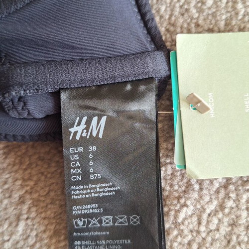 H&M swimwear bra new, size 38, dark blue