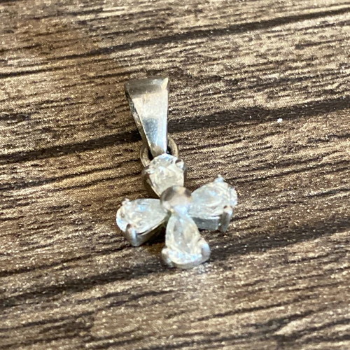 Silver cross with stones like new