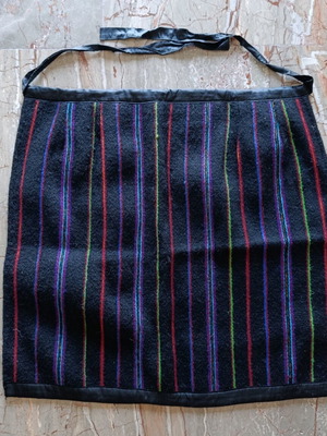 Traditional apron with vertical stripes like new