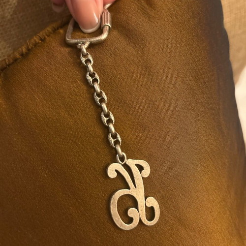 Monogram K keychain like new, silver
