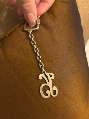 Monogram K keychain like new, silver