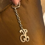 Monogram K keychain like new, silver
