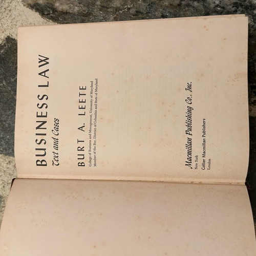 Business Law Text and Cases used book 1978