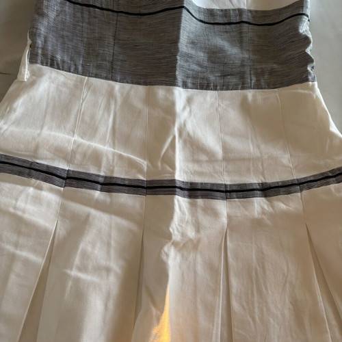 Forel strapless midi dress white and black like new, lined, size L
