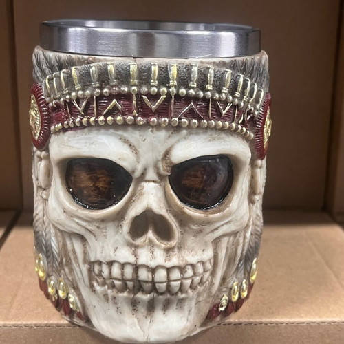 Indian Skull Mug new with stainless steel interior