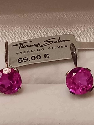 Thomas Sabbo earrings 925 silver with pink stones new