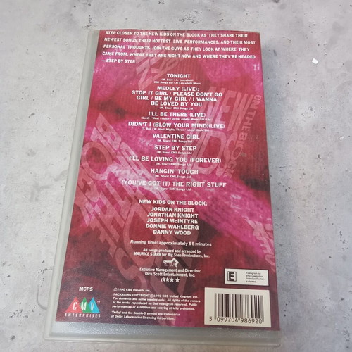 New Kids On The Block VHS used, 1980s music videocassette