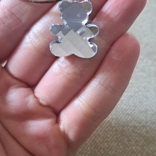 Swarovski bear pendant new with cord for kids